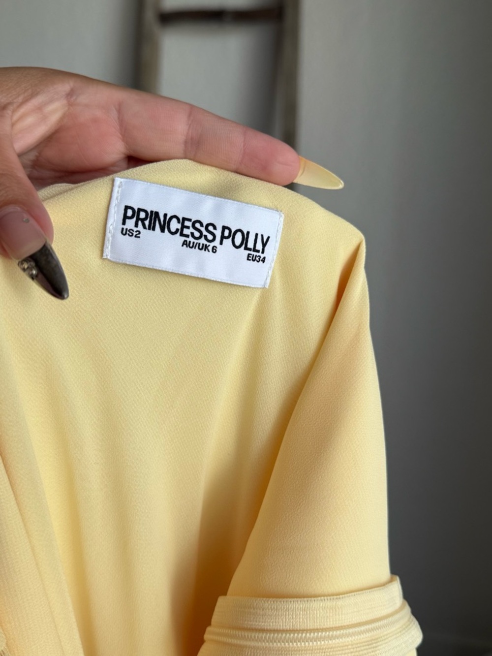 Princess Polly Buttercream Yellow Lace-Trim Slip Dress - Picture 6 of 6